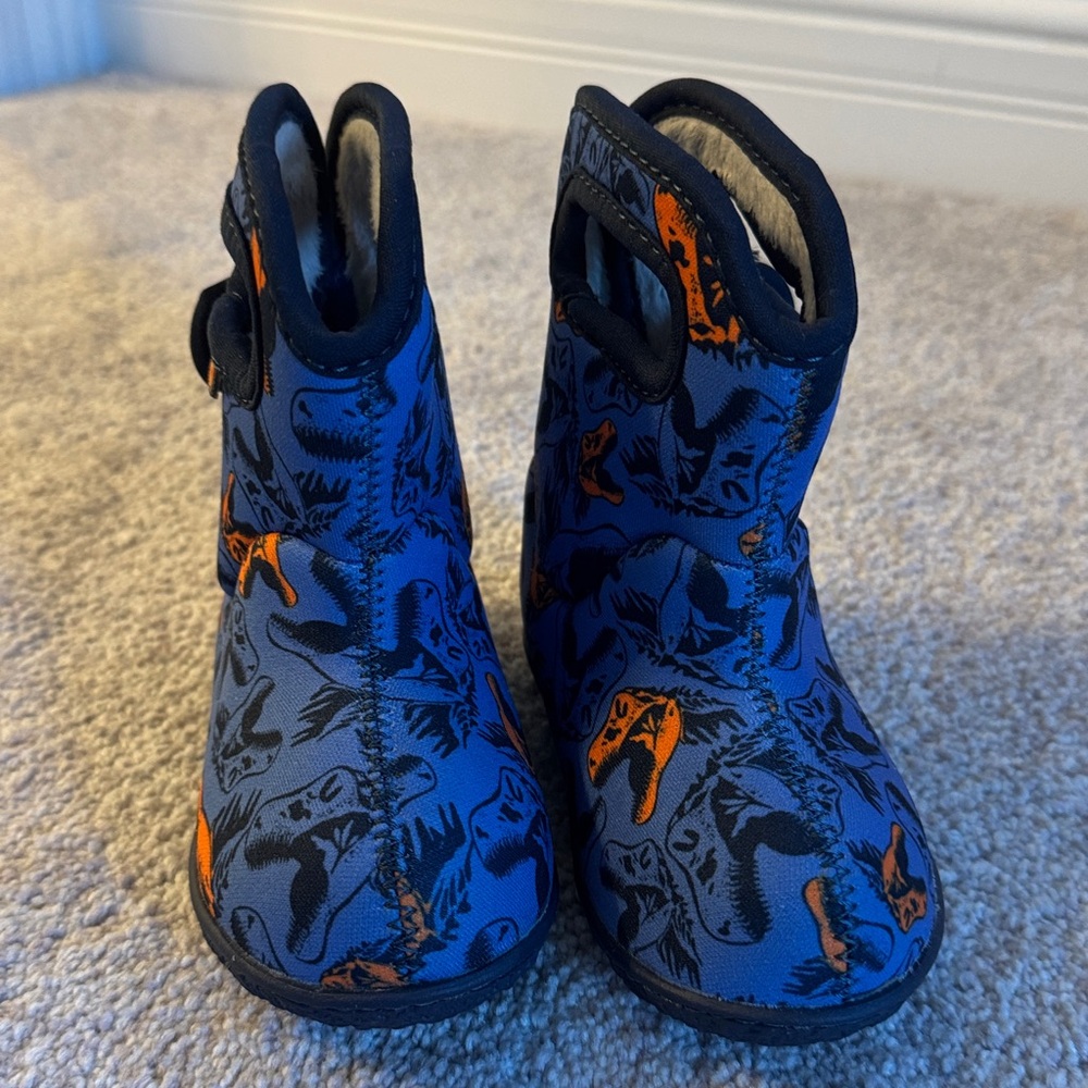 Toddler Blue / Orange Dinosaur Boots